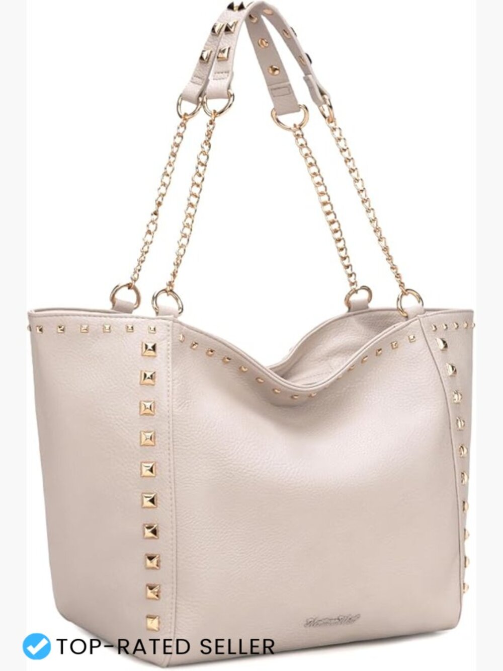 Large Oversized Tote Hobo Bag Vegan Leather Shoulder Purse with Chain Handle